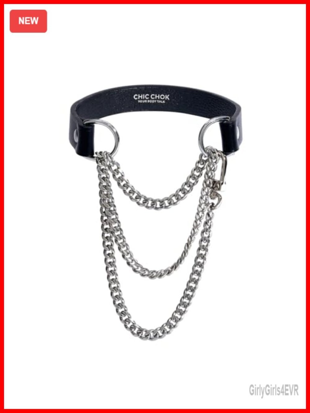 Gothic Punk Pull-Chain Choker with Lobster Clasp Genuine Leather Stainless Steel
